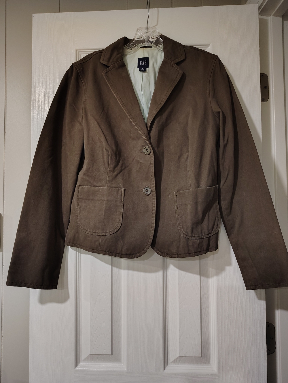 GAP Women's Brown Cotton Blazer Jacket
